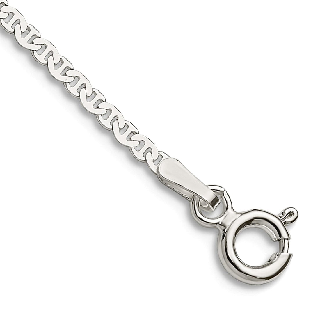 925 Sterling Silver 1.85mm Flat Nautical Ship Mariner Anchor Chain Anklet 10 Inch Anklet for Women and Men