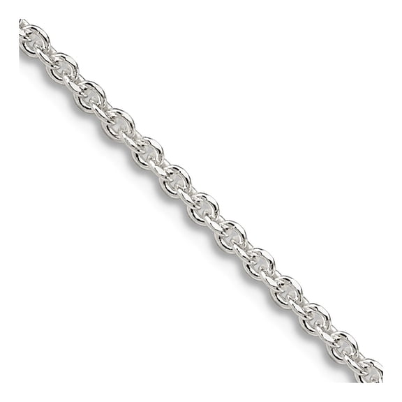 925 Sterling Silver 1.85mm Sparkle-Cut Forzantine Cable Chain Necklace 22 Inch Chain Necklace for Women and Men