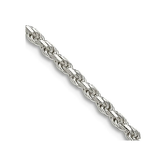 925 Sterling Silver 1.85mm Sparkle-Cut Rope Chain Necklace 36 Inch Chain Necklace for Women and Men