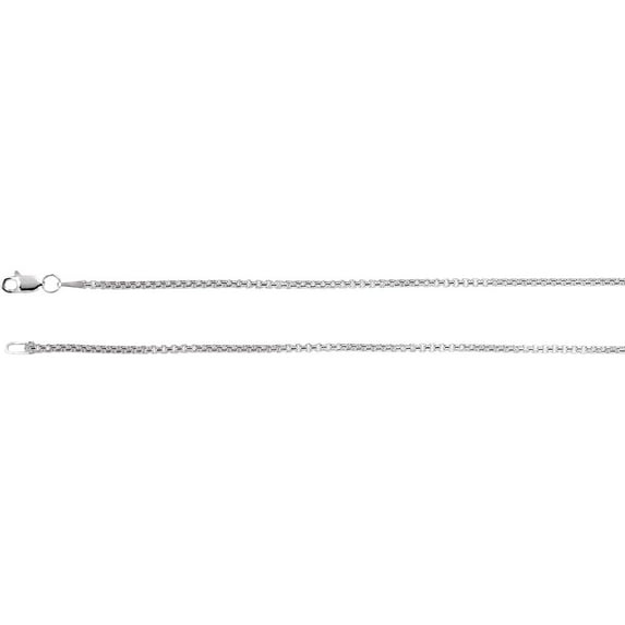925 Sterling Silver 1.8mm Rounded Box 16 Inch Chain Chain Necklace for Women and Men - 6.2 Grams