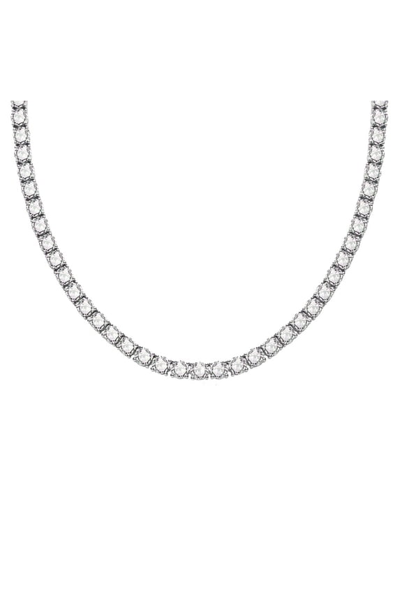 925 Sterling Silver 1 Carat D color vvs1 Moissanite Necklace Tennis Fashion Lab Women Men Diamond Necklace (18-22 Inches)