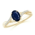 thumbnail image 1 of 925 Sterling Silver 1 Ctw Oval Blue Sapphire Bypass Solitaire Women Promise Ring Jewelry, 1 of 5