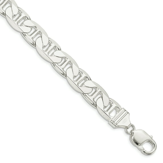 925 Sterling Silver 10.5mm Flat Anchor Chain 24 Inch