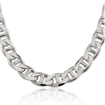 925 Sterling Silver 10.8mm Anchor Mariner Curb Link Chain Necklace