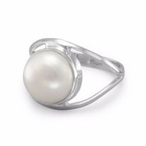 925 Sterling Silver 10mm Freshwater Cultured Pearl Ring With Open Band Design Size 5 Jewelry for Women