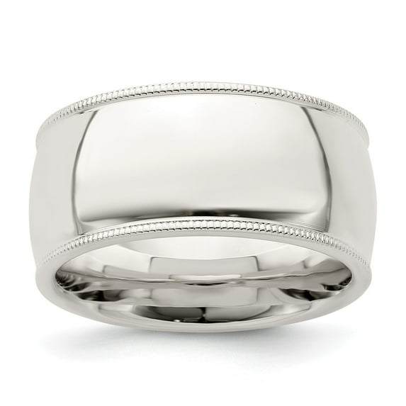 925 Sterling Silver 10mm Milgrain Comfort Fit Band Size: 8; for Adults and Teens; for Women and Men