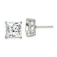 thumbnail image 1 of 925 Sterling Silver 10mm Square CZ Basket Set Stud Earrings, 1 of 5
