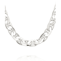 925 Sterling Silver 11.5mm Anchor Mariner Link Chain Necklace