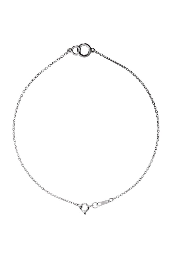 925 Sterling Silver 11.74x6.08mm 6 1/2-7 1/2 Inch Polished Interlocking Circle Bracelet Link Bracelet for Women