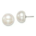 thumbnail image 1 of 925 Sterling Silver 12-13mm White Freshwater Cultured Button Pearl Stud Earring, 1 of 5