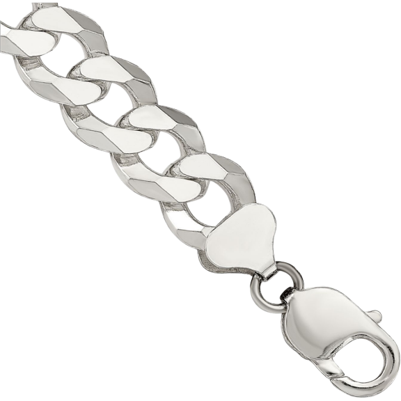 925 Sterling Silver 12.3mm Curb Link Chain Anklet Summer Beach Foot Ankle Bracelet