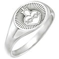 thumbnail image 1 of 925 Sterling Silver 12.3x9.4mm Polished Sacred Love Heart Signet Ring Size 7 Statement Ring for Women, 1 of 2