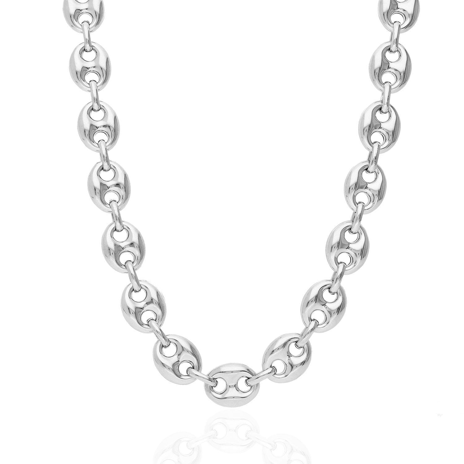 925 Sterling Silver 12mm Puffed Anchor Mariner Chain