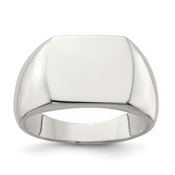 925 Sterling Silver 12x15mm Open Back Signet Ring Size 9