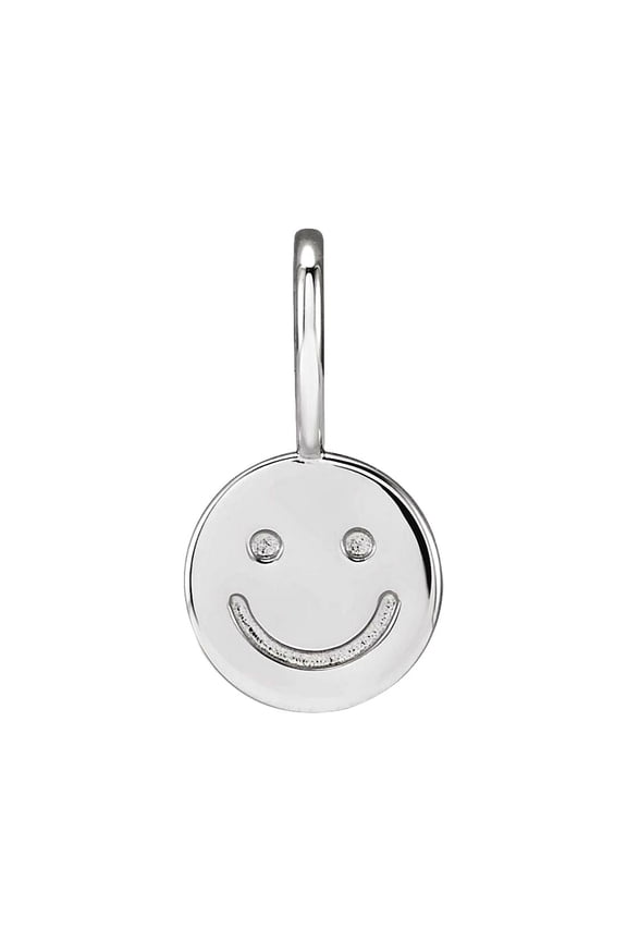 925 Sterling Silver 14.83x7.99mm Polished Smiley Face Charm Pendant Necklace Pendant for Women