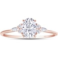 thumbnail image 1 of 925 Sterling Silver 14K Rose Gold Finish Oval Cut White Diamond Engagement Rings for Women, 1 of 1