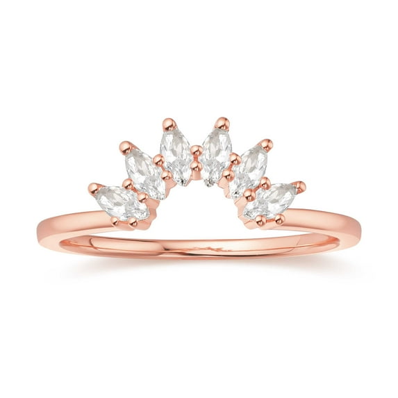 925 Sterling Silver 14K Rose Gold Marquise Oval Shape Moissanite Crown Engagement Ring for Women