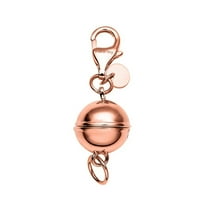 Magnetic Clasps for Necklaces in 925 Sterling Silver Magnetic Necklace Clasp 14K Rose Gold Plated Round Jewelry Lock with Lobster Clasp Women 2.50 Grams Birthday Christmas Gifts
