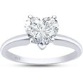 thumbnail image 1 of 925 Sterling Silver 14K White Gold Finish Engagement Rings Heart Cut Solitaire Wedding Promise Rings for Women, 1 of 1