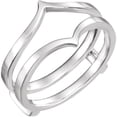 thumbnail image 1 of 925 Sterling Silver 14K White Gold Finish V Shape Polished Plain Enhancer Wrap Engagement Wedding Ring, 1 of 1