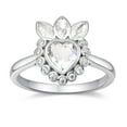 thumbnail image 1 of 925 Sterling Silver 14K White Gold Heart Shape Moonstone Cubic Zirconia Engagement Ring, 1 of 5
