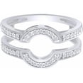 thumbnail image 1 of 925 Sterling Silver 14K White Gold Over Moissanite Diamond Enhancer Guard Wrap Ring for Women's, 1 of 2