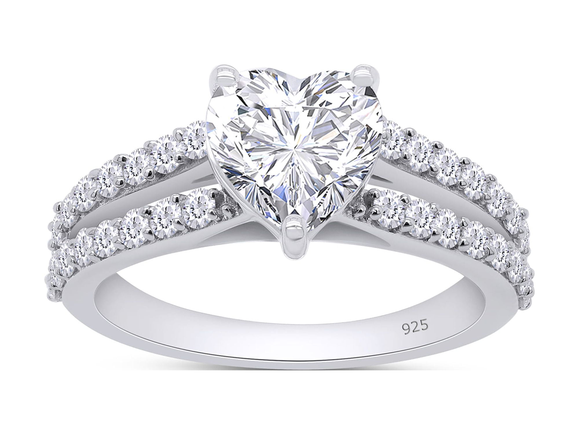 7MM Center Stone, 1.9 Ct Round Cut Lab Created Moissanite Diamond Bypass Anniversary Ring In 14k Yellow Gold Plated Sterling Silver G H Color 1 90 Ctt