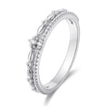thumbnail image 1 of 925 Sterling Silver 14K White Gold Round Shape Moissanite Vintage Wedding Ring, 1 of 5