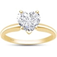 thumbnail image 1 of 925 Sterling Silver 14K Yellow Gold Finish Engagement Rings Heart Cut Solitaire Wedding Promise Rings for Women, 1 of 1