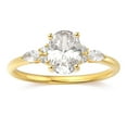 thumbnail image 1 of 925 Sterling Silver 14K Yellow Gold Oval Moissanite Engagement Ring for Women, 1 of 3