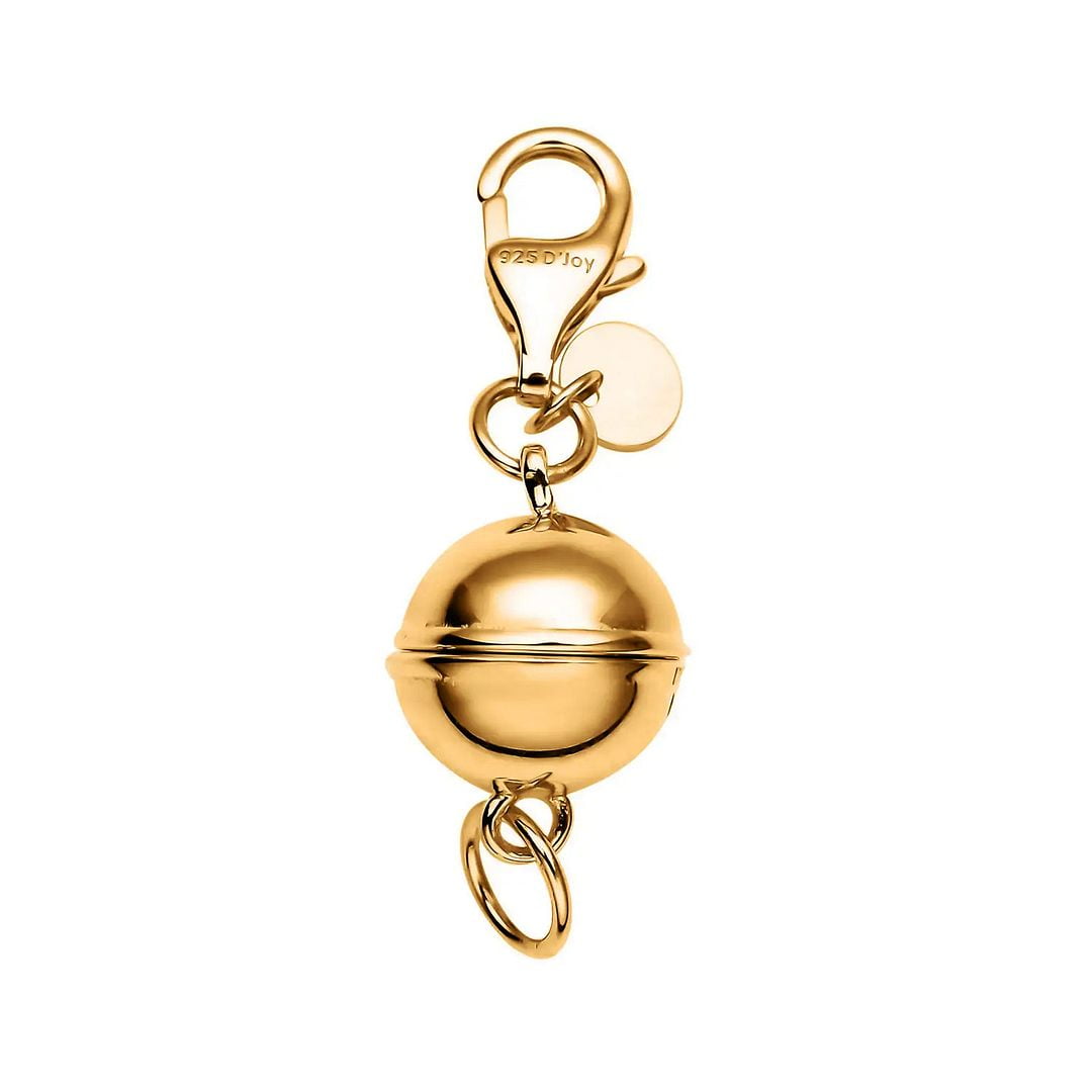 Magnetic Clasps for Necklaces in 925 Sterling Silver Magnetic Necklace Clasp 14K Yellow Gold Plated Jewelry Lock with Lobster Clasp for Women Women 2.50 Grams Christmas Gifts