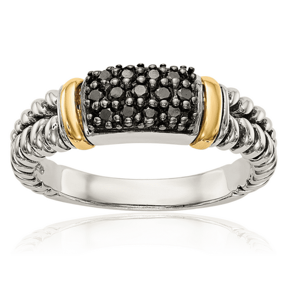 925 Sterling Silver Vintage Black Diamond Cocktail Statement Ring