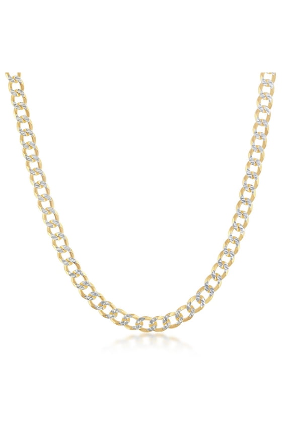 925 Sterling Silver 14k Gold Plated 3mm/4.2mm/5mm Pave Cuban Link Chain Hip-Hop 18’’/20’’/22’’/24’’ Solid Necklace Jewelry for Men and Women Made in Italy (4.2mm-22'')