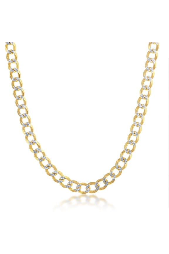 925 Sterling Silver 14k Gold Plated 3mm/4.2mm/5mm Pave Cuban Link Chain Hip-Hop 18’’/20’’/22’’/24’’ Solid Necklace Jewelry for Men and Women Made in Italy (5mm-20'')