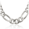 thumbnail image 1 of 925 Sterling Silver Figaro Link Chain Necklace, 1 of 4