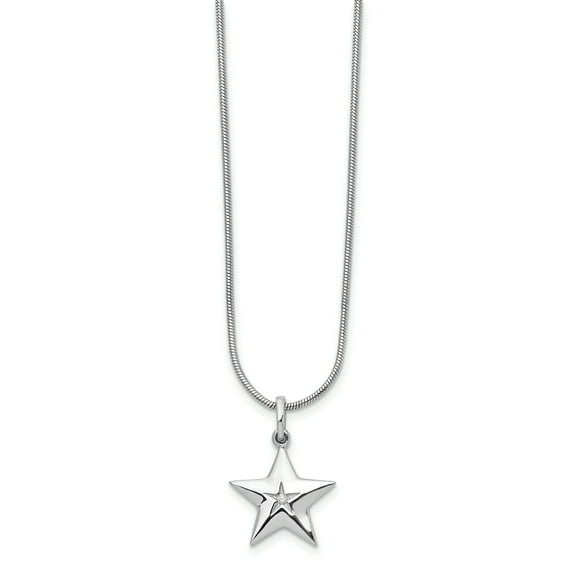 925 Sterling Silver 18 Inch Diamond Star Chain Necklace 2 Extender Pendant Charm Celestial Fine Jewelry For Women Gifts For Her