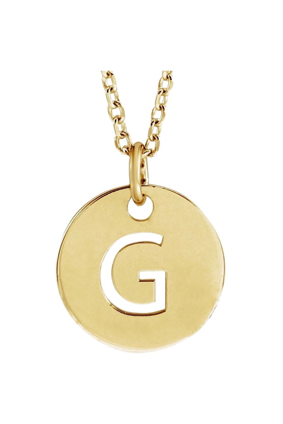 925 Sterling Silver 18k Yellow Gold Plated Letter Name Personalized Monogram Initial G 10mm 16-18 Inch Polished Initial