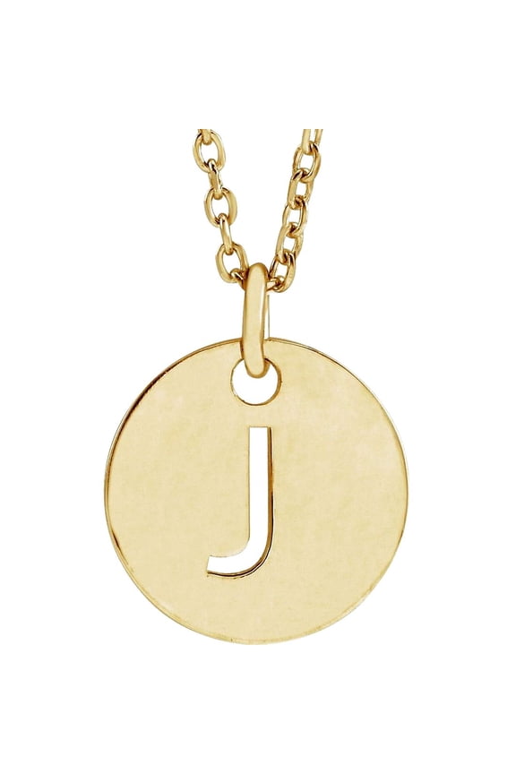 925 Sterling Silver 18k Yellow Gold Plated Letter Name Personalized Monogram Initial J 10mm 16-18 Inch Polished Initial