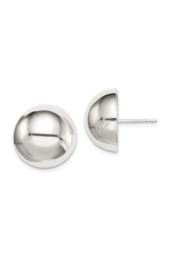 925 Sterling Silver 18mm Half Ball Earrings