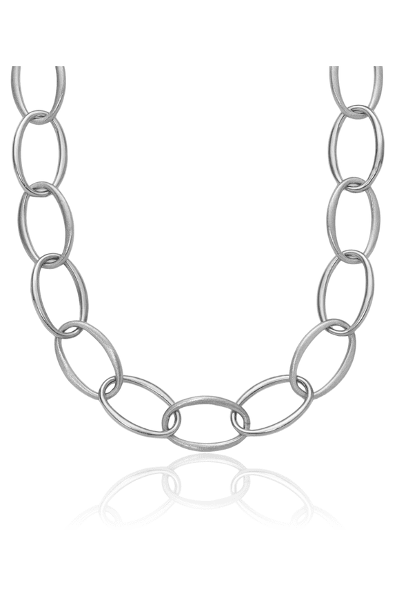 925 Sterling Silver 18mm Oval Link Necklace Chain