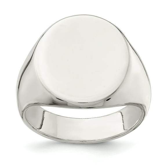 925 Sterling Silver 19x16mm Closed Back Signet Ring Size 9