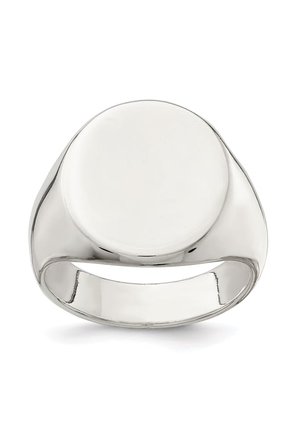 925 Sterling Silver 19x16mm Closed Back Signet Ring Size 9