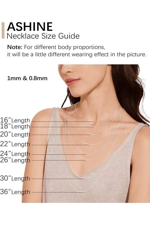 925 Sterling Silver 1Mm & 0.8 Italian Box Chain Necklace 16" - 30" With Silver Polishing Cloth/Thin & Strong Necklace For Women Available In 15 Lengths[o4585]