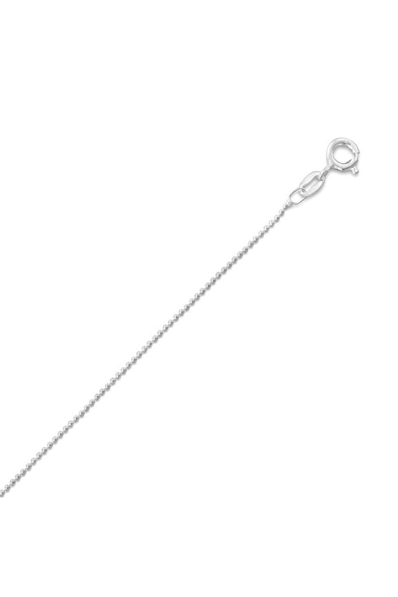 925 Sterling Silver 1mm Bead Chain Necklace Spring-Ring Closure 14 Inch Chain Necklace