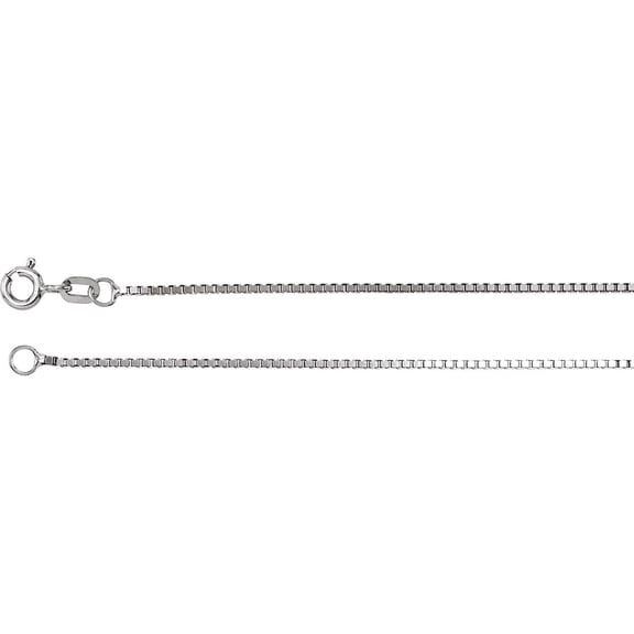 925 Sterling Silver 1mm Necklace 20 Inch Box Chain With Spring-Ring Chain Necklace for Women and Men