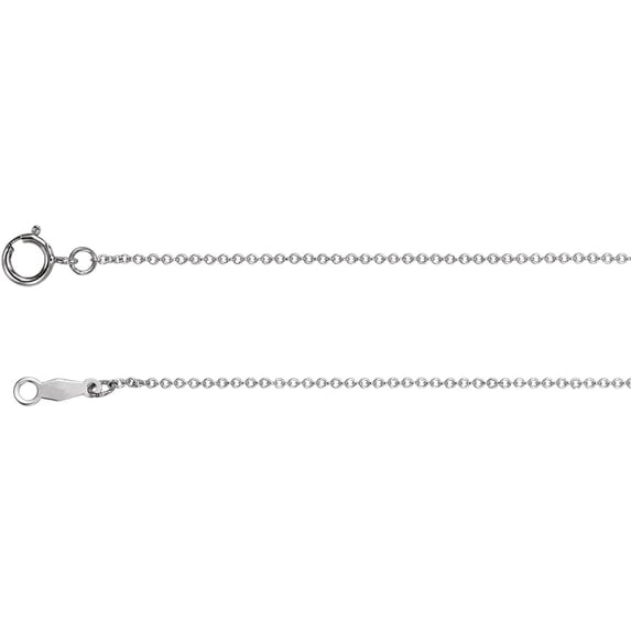 925 Sterling Silver 1mm Necklace 20 Inch Polished Cable Chain With Spring-Ring Chain Necklace for Women and Men