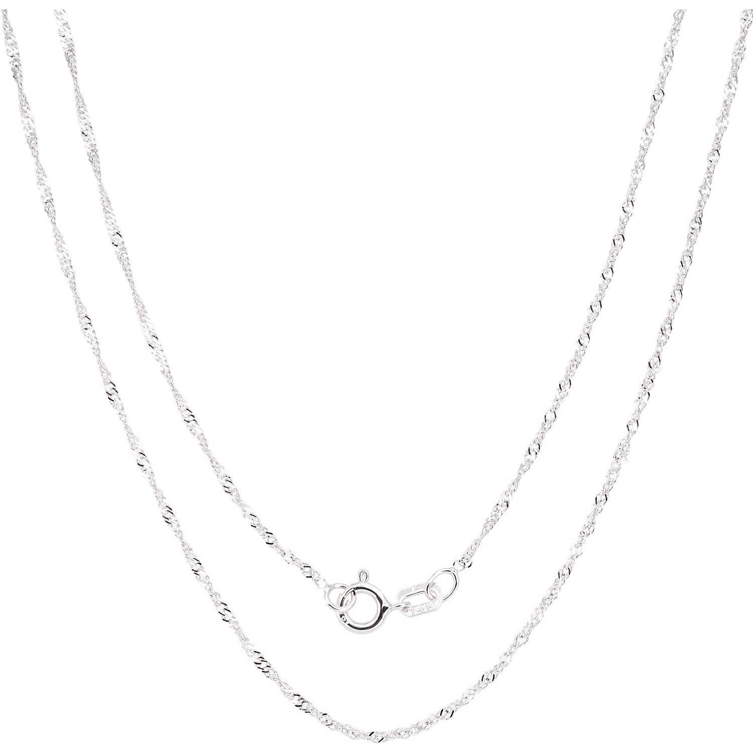 Platinum Solid 1mm Cable Chain Necklace 16-18