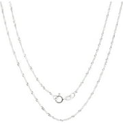 925 Sterling Silver 1mm Singapore Chain Necklace, 16” to 30”, with Ring Clasp, for Women, Girls, Unisex