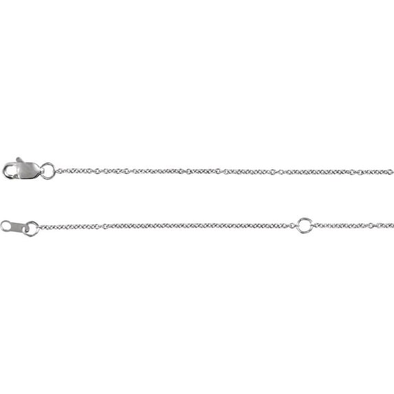 925 Sterling Silver 1mm Solid Cable Necklace 16-18 Inch Chain Chain Necklace for Women and Men