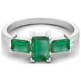 thumbnail image 1 of 925 Sterling Silver 2.05 Cts Baguette Emerald Dainty Side Stone Women Mother's Day Gift Ring, 1 of 3